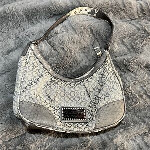 Guess Monogram Shoulder Bag in Gray